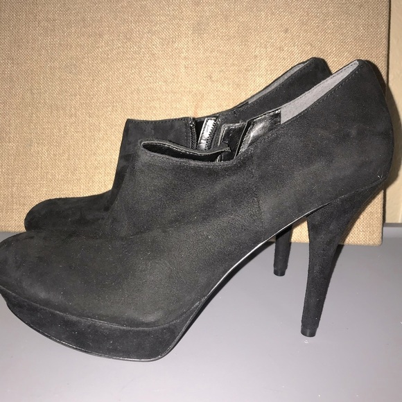 Marc Fisher black suede look round toe platform stiletto ankle booties size 10‎ - Picture 10 of 12